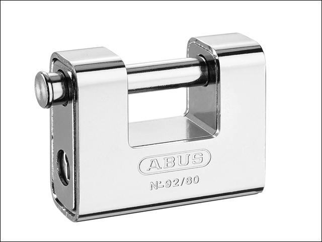 ABUS 92/80 80mm Monoblock Brass Body Shutter Padlock Keyed 2745