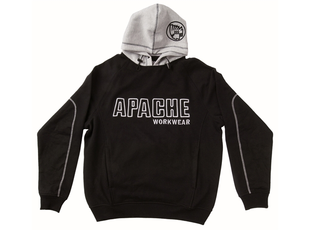 Apache Hooded Sweatshirt Black / Grey - XXL (52in)