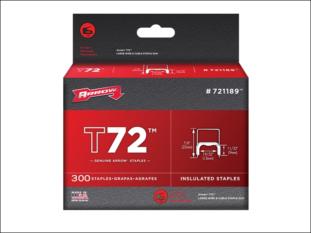 Arrow T72 Insulated Staples 9mm x 15mm Box 300