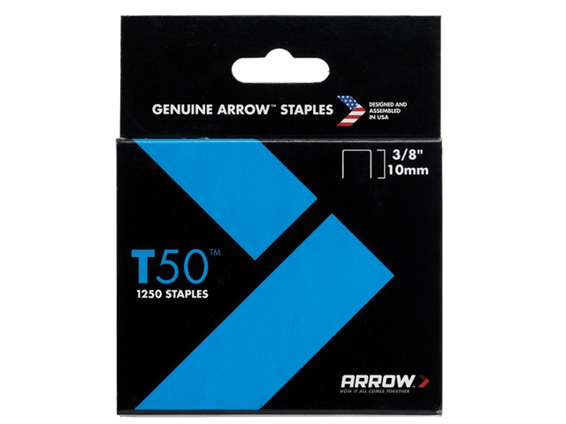 Arrow T50 Staples 10mm (3/8in) Box 1250