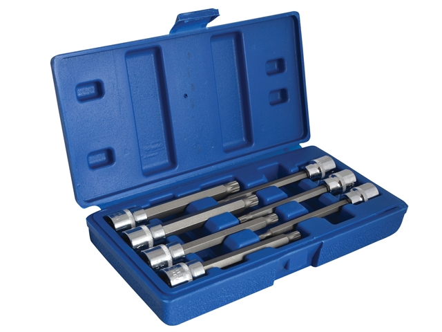 BlueSpot Tools Extra Long 3/8in Square Drive Spline Bit Sockets 7 Piece