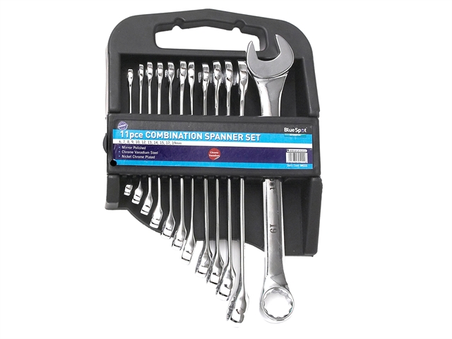 BlueSpot Tools Combination Spanner Set of 11 Metric 6 to 19mm