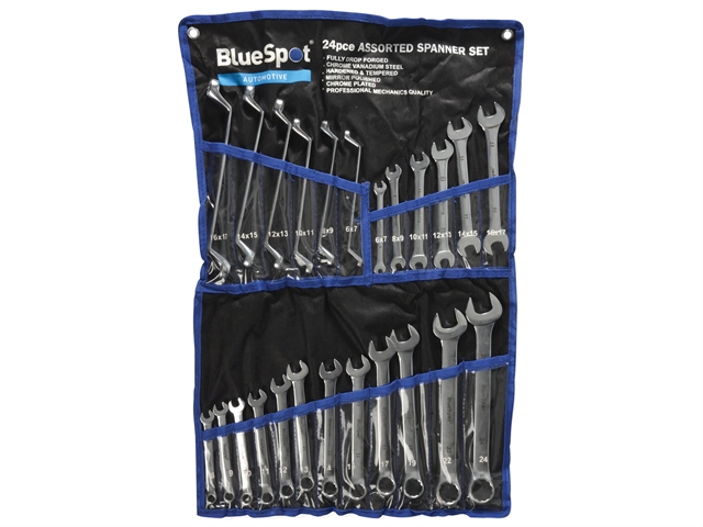 BlueSpot Tools Mixed Spanner Set Metric 24 Piece