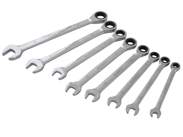 BlueSpot Tools Ratchet Spanner Set 8-19mm 8 Piece