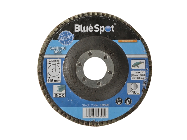 BlueSpot Tools Sanding Flap Disc 115mm 40 Grit