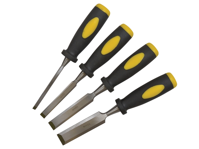 BlueSpot Tools Chisel Set Double Colour Handle Set of 4: 6, 12, 19 & 25mm