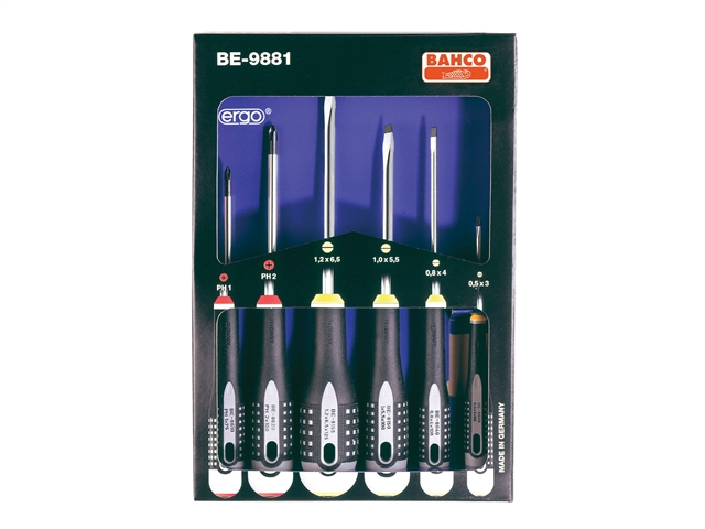 Bahco BE-9881 ERGO™ Screwdriver Set 6 Piece SL/PH