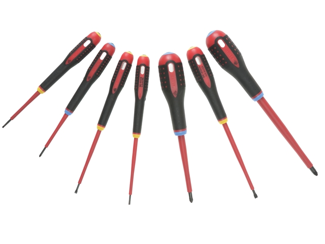 Bahco BE-9888S VDE ERGO™ Screwdriver Set 7 Piece SL/PZ