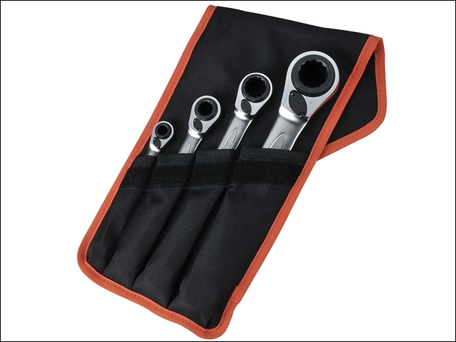 Bahco Reversible Ratchet Spanners Set 4 Piece 8-27mm