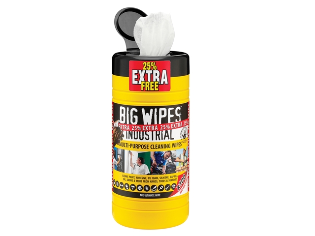 Big Wipes Black Top Multi-Purpose Wipes Tub of 80 + 25% Extra