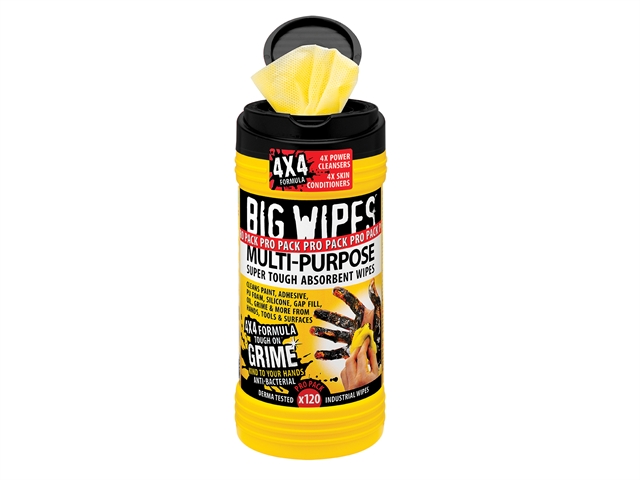 Big Wipes Black Top 4x4 Multi-Purpose Hand Cleaners Tub of 120