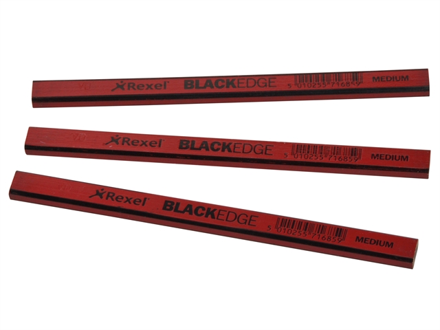 Blackedge Carpenters Pencils - Red / Medium Card of 12