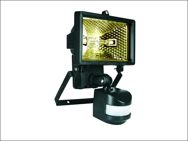 Byron ES120 Halogen Floodlight with Motion Detector Black 120 Watt