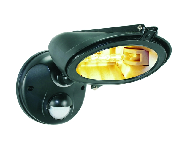 Byron ES128 Halogen Floodlight with Motion Detector Black 120 Watt