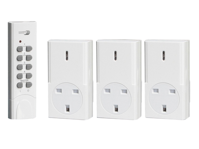 Byron Home Easy Remote Control 3 Pack Socket Kit (White)
