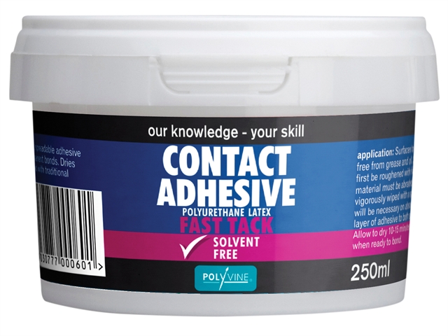 Polyvine Contact Adhesive Solvent Free Fast Tack 250ml