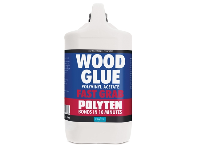 Polyvine Polyten Fast Grab Wood Adhesive 5 Litre