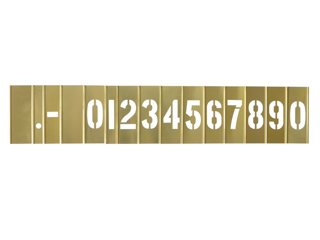 C H Hanson Brass Stencil Set Numbers 2in 15 Piece Set
