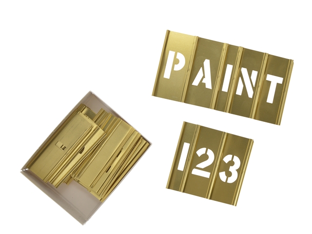 C H Hanson Brass Stencils Letters/Numbers 1in 45 Piece Set