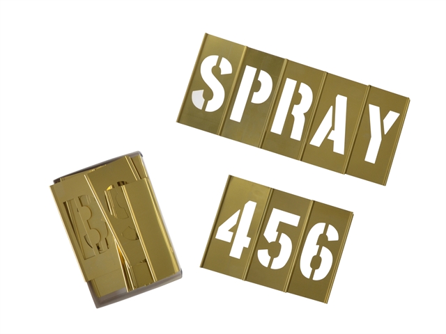 C H Hanson Brass Stencils Letters/Numbers 3in 45 Piece Set