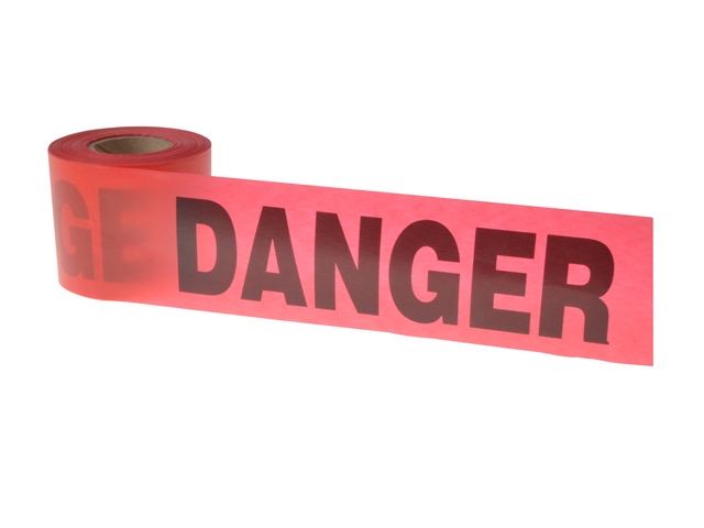 C H Hanson Tape - Danger Red 91m (300ft)