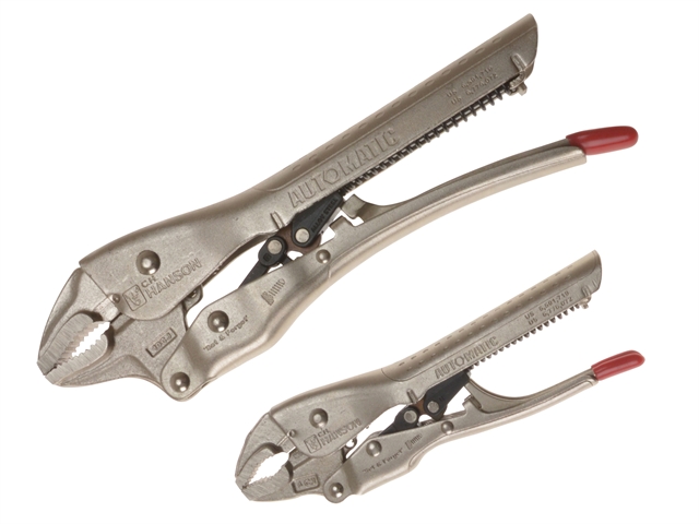 C H Hanson Automatic Locking Pliers Set of 2 150mm & 250mm Curved Jaw