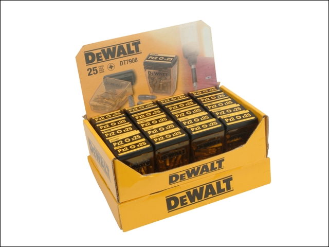 DEWALT DP40 Display Flip Top 25mm PZ2 (20 packs of 25 bits)