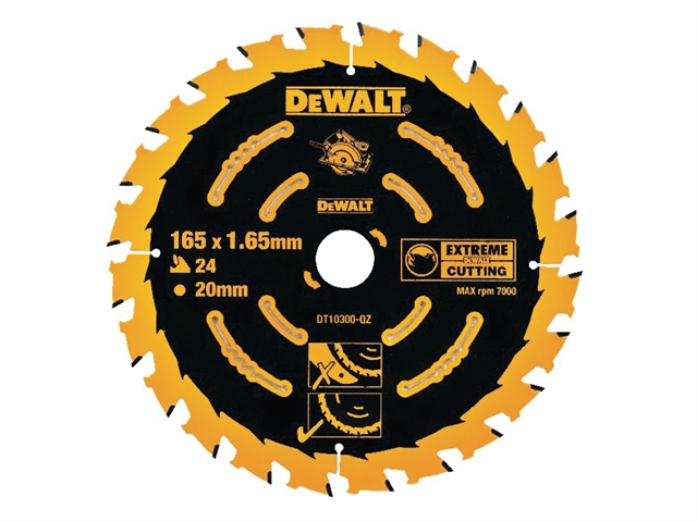 DEWALT Circular Saw Blade 165 x 20mm x 40T Corded Extreme Framing