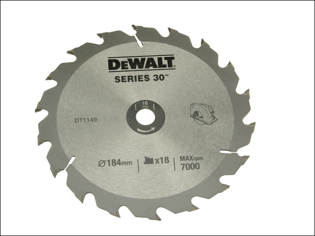 DEWALT Circular Saw Blade 190 x 30mm x 18T Series 30 Fast Rip