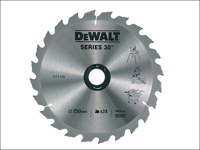 DEWALT Circular Saw Blade 250 x 30mm x 24T Series 30 Fast Rip