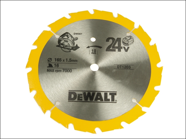 DEWALT Trim Saw Blade 165 x 10mm x 36T Fine Finish