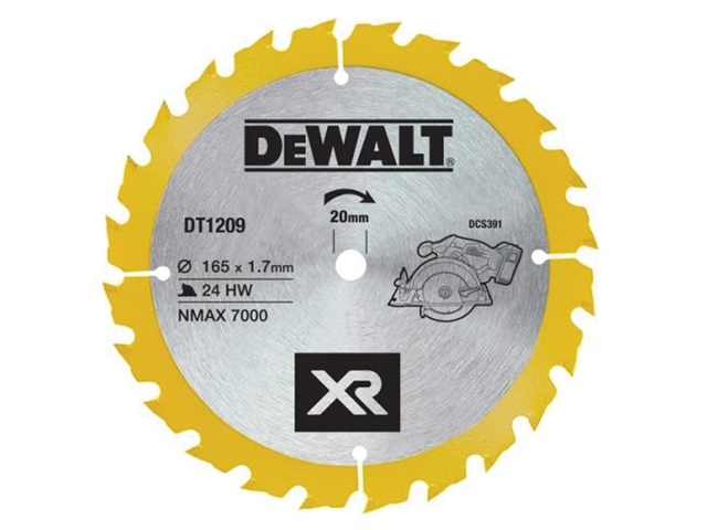 DEWALT Trimsaw Blade 165 x 20mm x 24T