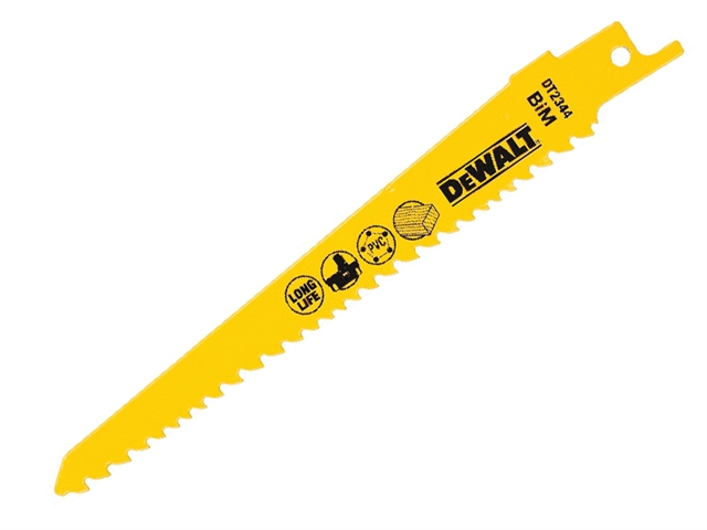 DEWALT Cobolt Steel Sabre Blade Fine Fast Cuts in Wood & Plastic 152mm Pack of 5