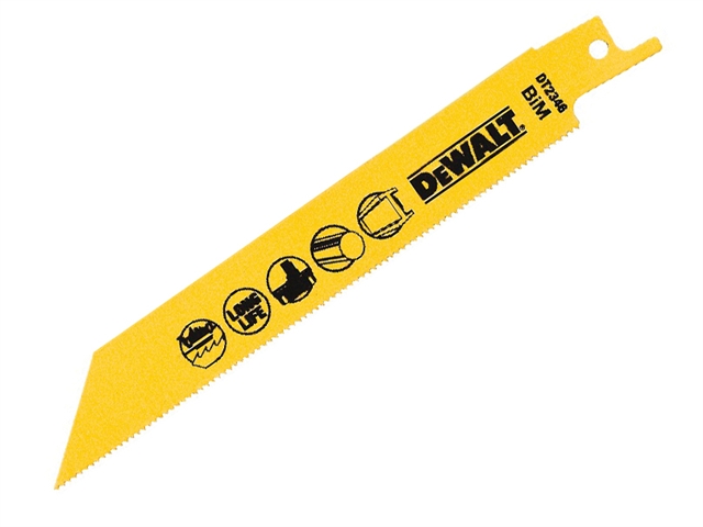 DEWALT Sabre Blade Cobalt Steel Cordless Metals 3mm Max 152mm Pack of 5