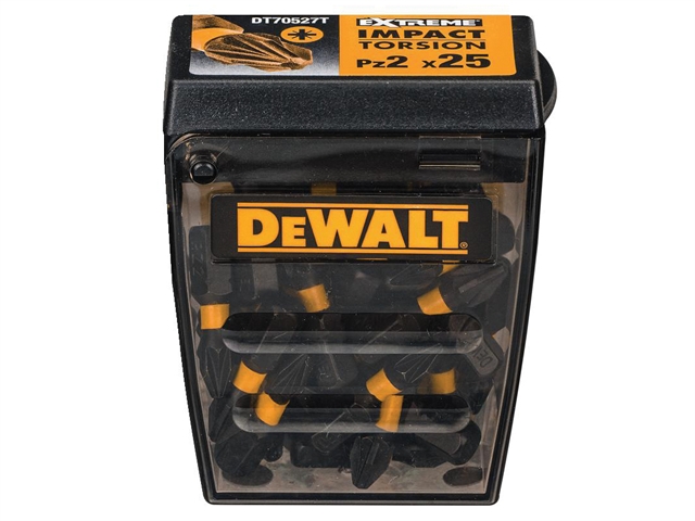 DEWALT Torsion Impact Bit Tic Tac PZ2 25mm Display 20 x Packs of 25