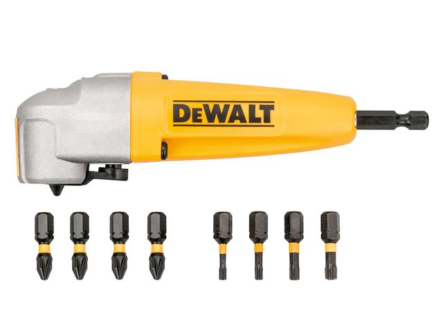 DEWALT DT70619T Impact Rated Right Angle Drill Bit Holder & 8 Bits