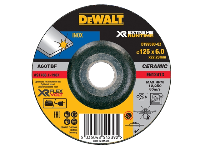 DEWALT FlexVolt Xtreme Runtime Metal Grinding Disc 125mm x 6mm
