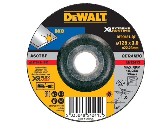 DEWALT FlexVolt Xtreme Runtime Metal Grinding Disc 125mm x 3mm