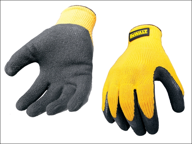 DEWALT Yellow Knit Back Latex Gloves