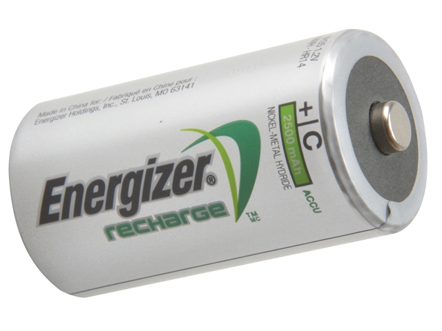 Energizer C Cell Rechargeable Power Plus Batteries RC2500 mAh Pack of 2