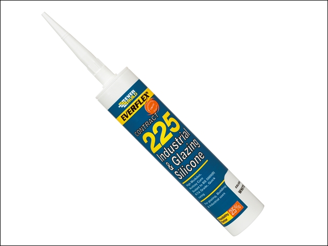 Everbuild Industrial & Glazing Silicone White 310ml 225