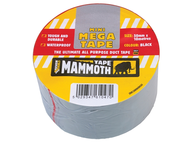 Everbuild Mini Mega All Purpose Tape Black 50mm x 10m