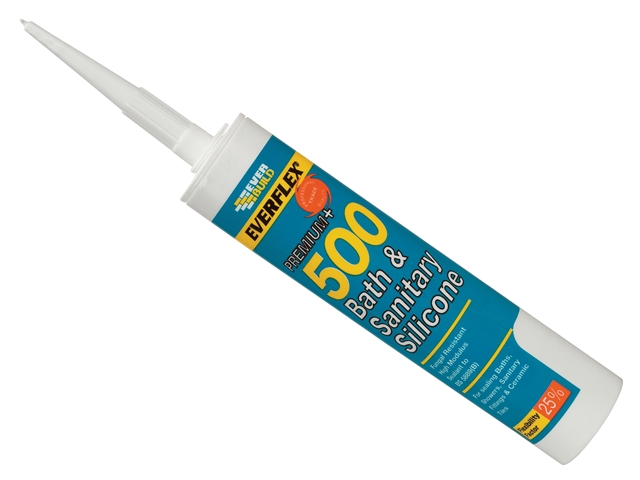 Everbuild 500 Bath & Sanitary Silicone Sealant Manhattan Grey 310ml