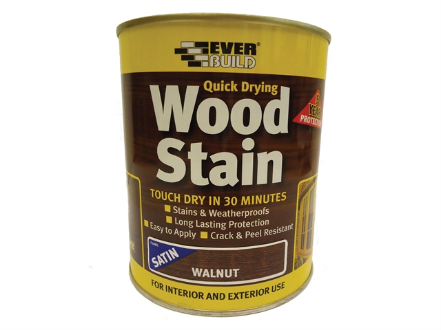 Everbuild Quick Dry Wood Stain Satin Walnut 250ml