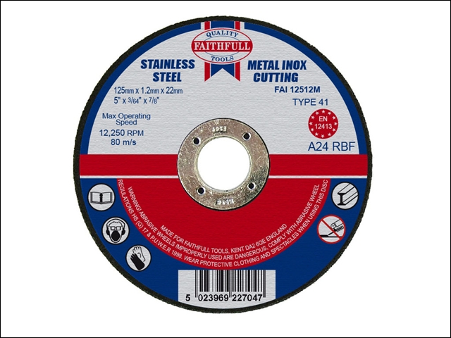Faithfull Cut Off Disc for Metal 125 x 1.2 x 22mm