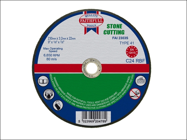 Faithfull Cut Off Disc for Stone 230 x 3.2 x 22mm
