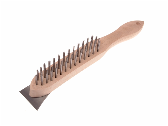 Faithfull 580/4S Lightweight Scratch Brush with Scraper - 4 Row