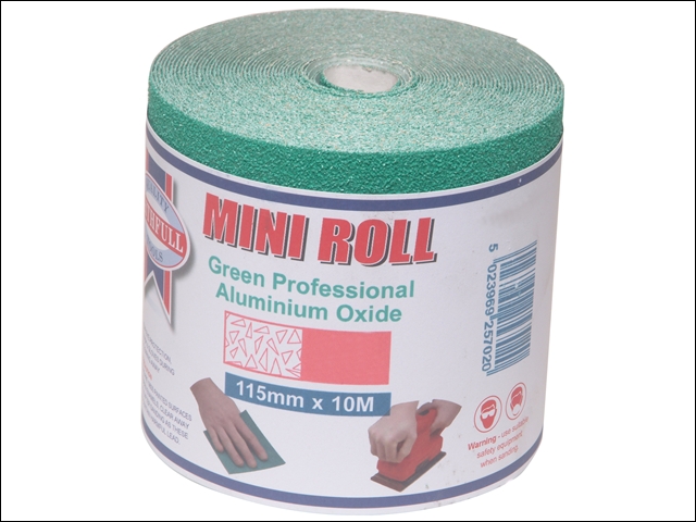 Faithfull Aluminium Oxide Paper Roll Green 115 mm x 10m 60g