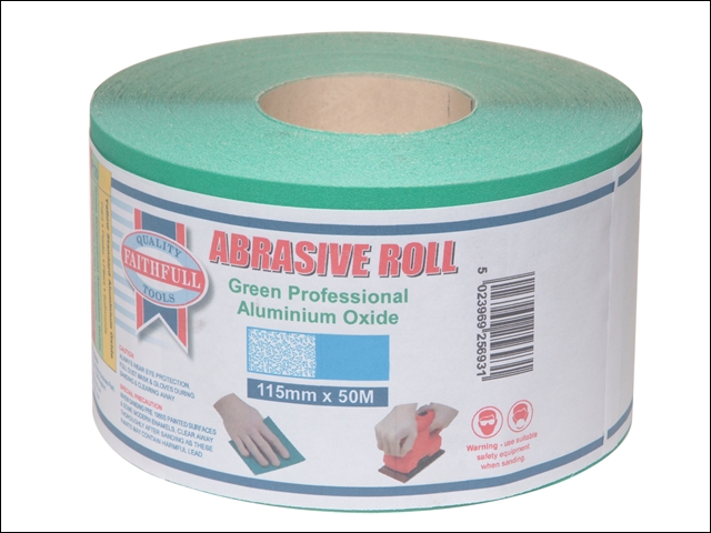 Faithfull Aluminium Oxide Paper Roll Green 115 mm x 50m 80g