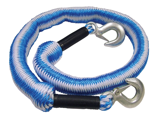 Faithfull Tow Rope Expanding 4m Metal Hooks 3 Tonnes